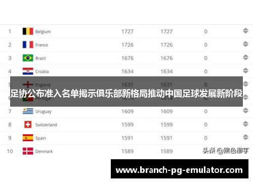 足协公布准入名单揭示俱乐部新格局推动中国足球发展新阶段 足协公布准入名单揭示俱乐部新格局推动中国足球发展新阶段