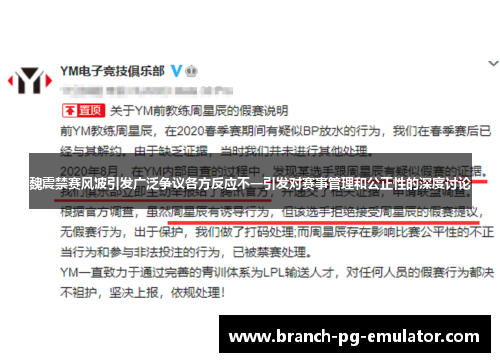 魏震禁赛风波引发广泛争议各方反应不一引发对赛事管理和公正性的深度讨论