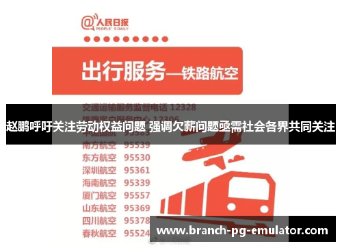 赵鹏呼吁关注劳动权益问题 强调欠薪问题亟需社会各界共同关注